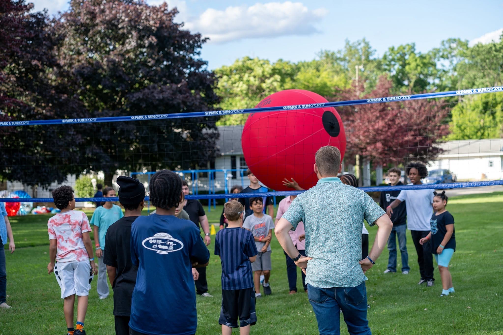 Students playing games at a Promised Land Experience event